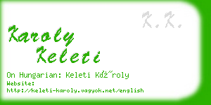 karoly keleti business card